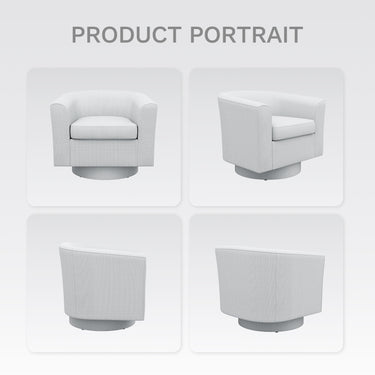 Swivel Barrel Accent Chair With Ottoman